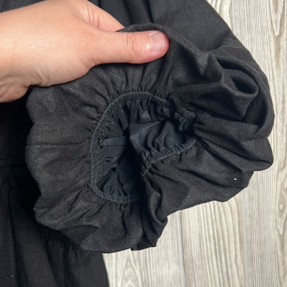 Women’s 1. State 3/4 Sleeve V-Neck Linen Blend Cutout Ring Detail Romper Large - Picture 5 of 8